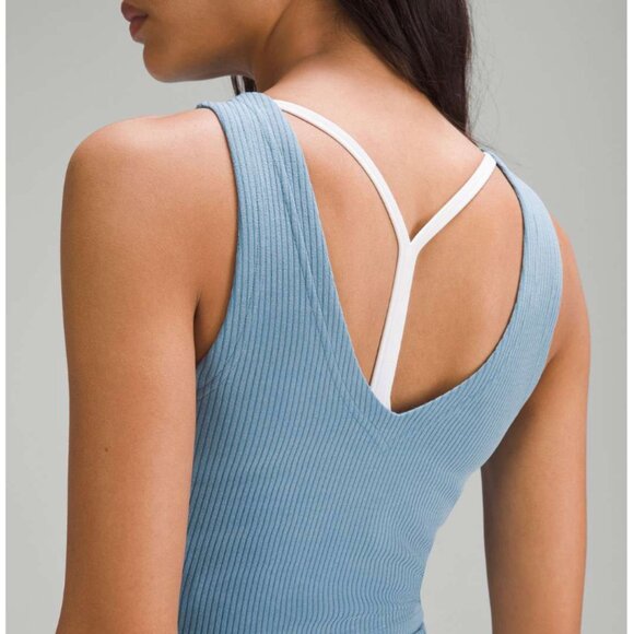 Lululemon Ribbed Softstreme Cropped Tank Top – Utility Blue - Picture 2 of 5